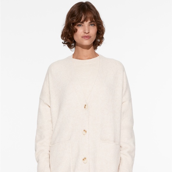 bnwt Oysho heathered cream cardigan with pockets - Picture 4 of 8
